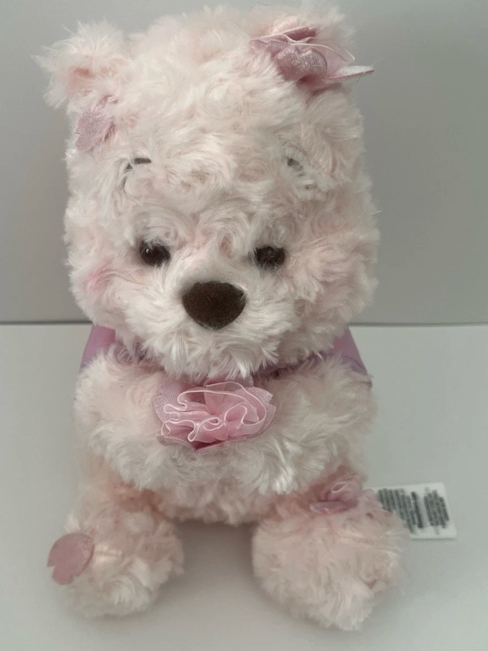 Disney Store Winnie the Pooh Plush SAKURA Cherry Blossom Pink Flowers Hong Kong - Picture 2 of 11